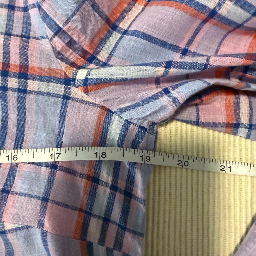 Talbots Plaid Button-Up Shirt - Pink and Purple Small - Picture 4 of 6